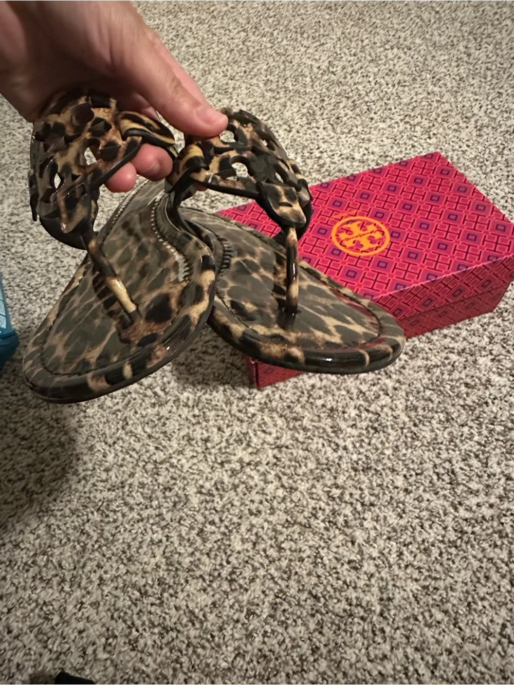 Tory Burch Leopard-Print  Logo Sandals